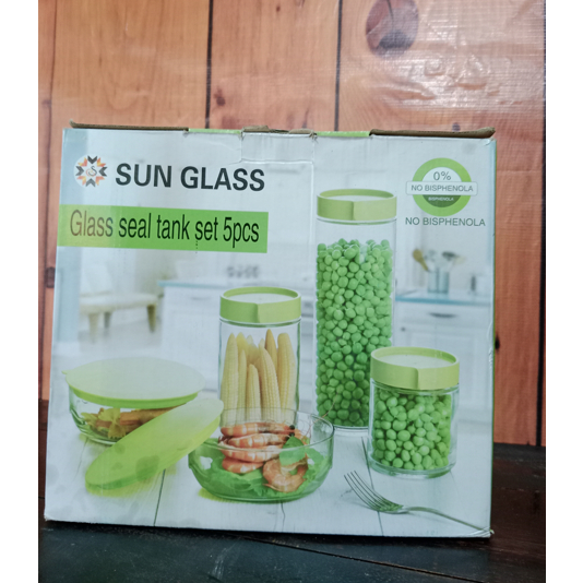 SUN GLASS / GLASS SEAL TANK SET 5 PIECES / LILA JAYA PERABOT