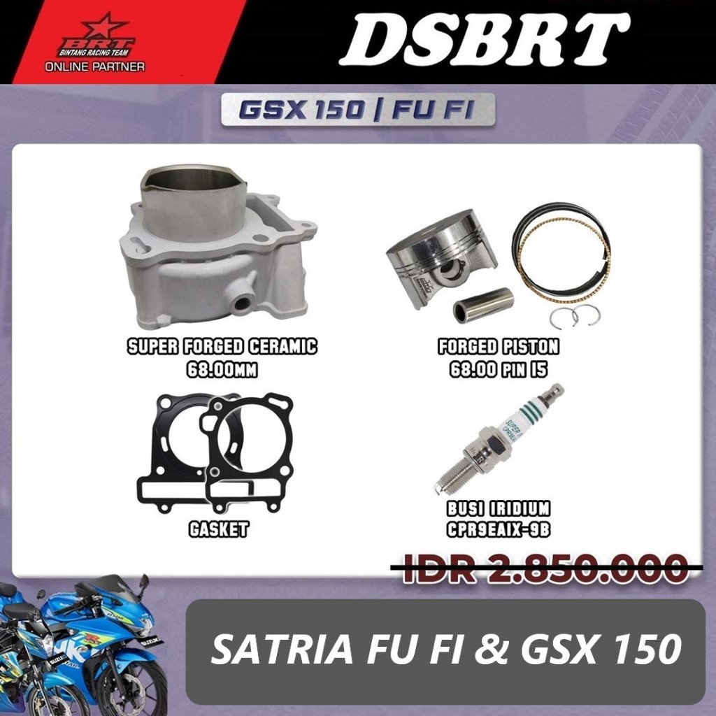Blok BRT Ceramic Keramik Satria FU FI GSX 150 68 MM Bore Up FU FI GSX 190 200cc