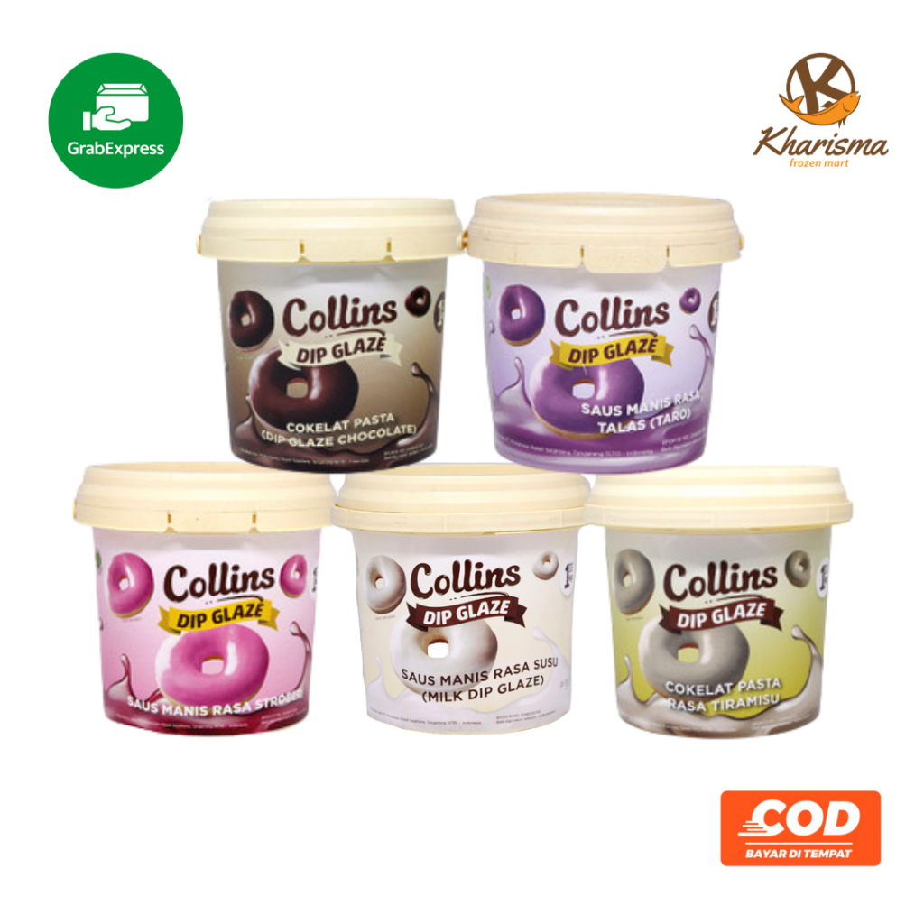 

Collins Dip Glaze Selai 1kg Glaze Donat Stroberi Taro Milk Tiramisu Coklat