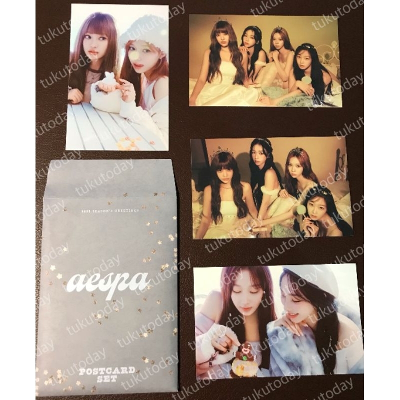[READY STOCK] Official Postcard aespa SG23 Karina Giselle Winter Ningning 2023 aespa Season's Greeti