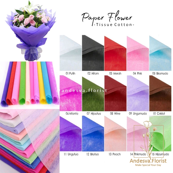 

[isi 28] Kertas Tisu Buket Bunga / Tissue Cotton Paper Wrapping Flower / kertas buket bunga tissue korea