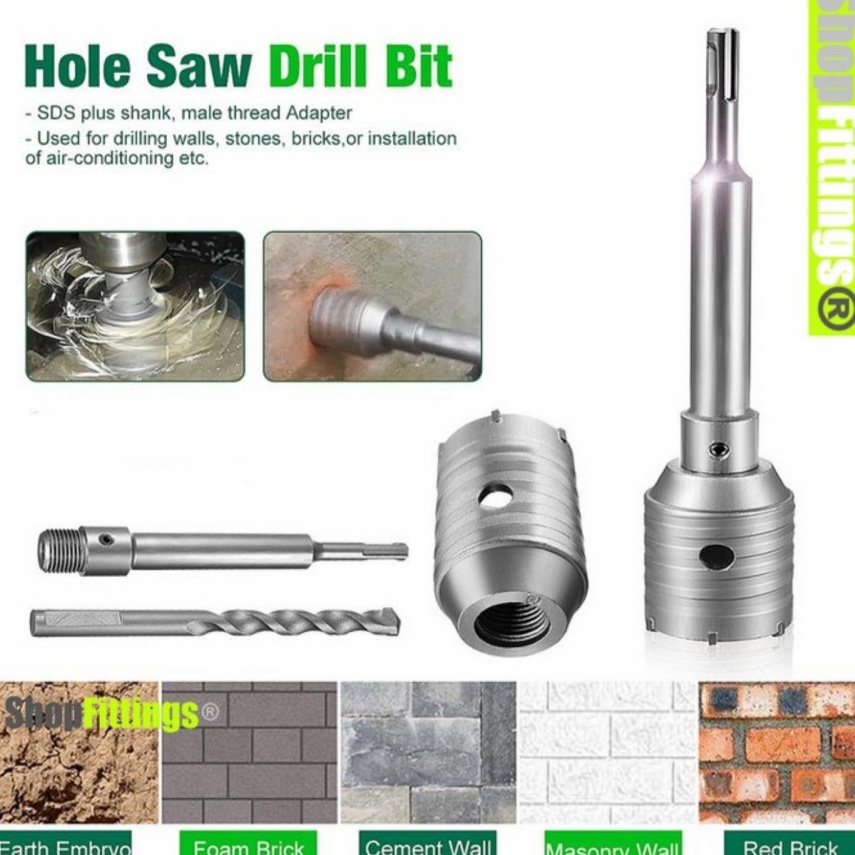 Mata Bor Hole Saw Lubang Tembok Beton Hole Saw Hollow Core Hole Saw Pelubang Beton Tembok Pipa SDS p
