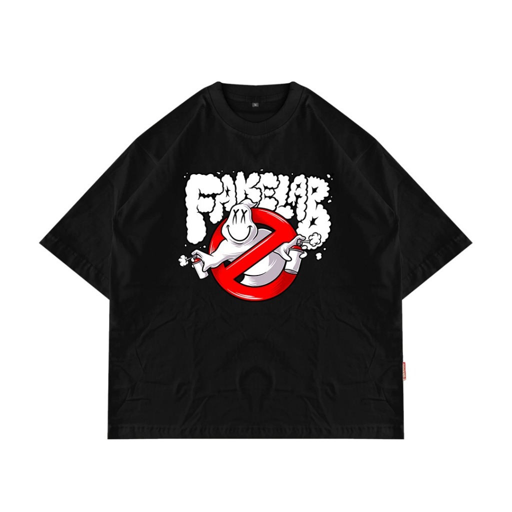 Fakelab Ts Oversize Ghost Writer Black / Tshirt Graffiti Hitam / Kaos Parody Ghost