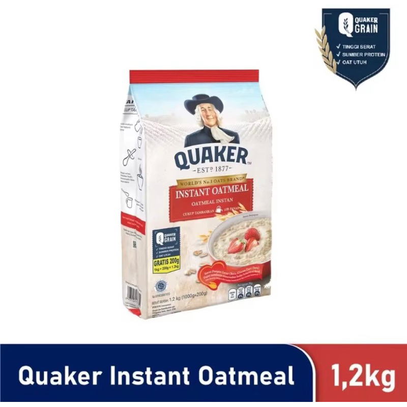 

Quaker Instant Oatmeal 1.2 kg Indonesia