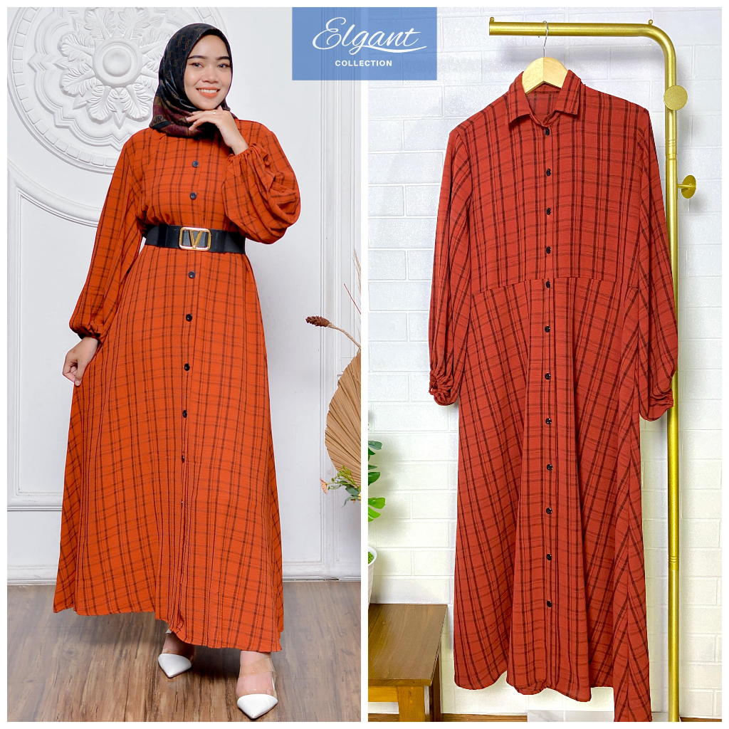 Andini Dress / Gamis Crinkle Airflow Dress Maxy Lengan Balon Andini Maxy Gamis Cringkel Airflow