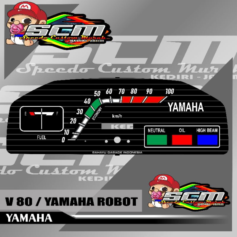 Papan speedometer Yamaha V80 Robot panel spidometer custom Yamaha V80