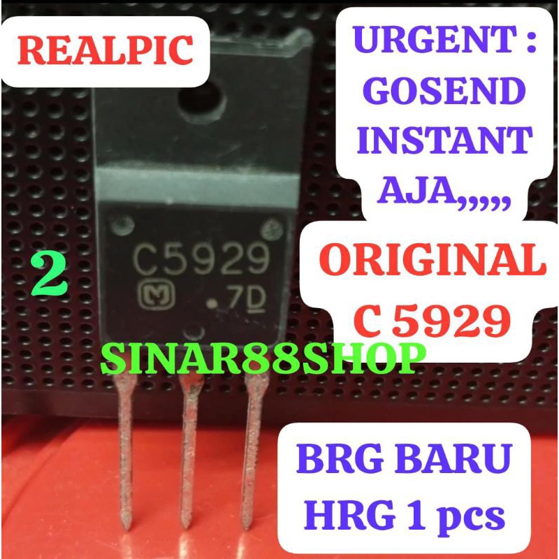 C5929 SC5929 2SC59295929 2SC SC C ORIGINAL IGBT TRANSISTOR POWER AMPLIFIER PSU MESIN LAS TRAPO