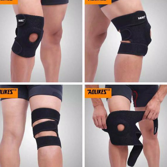 Baru Original Kneepad Aolikes 3 Strap Adjustable Aolikes Pelindung Deker Lutut Knee Pad Knee Support