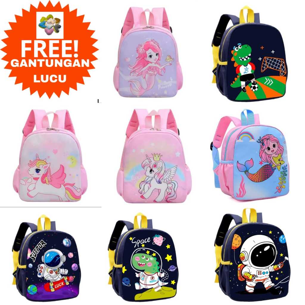 Tas Ransel Anak Laki-laki Perempuan Ransel Hewan Prasekolah Anak-anak Tas Sekolah Ransel Portabel Pu