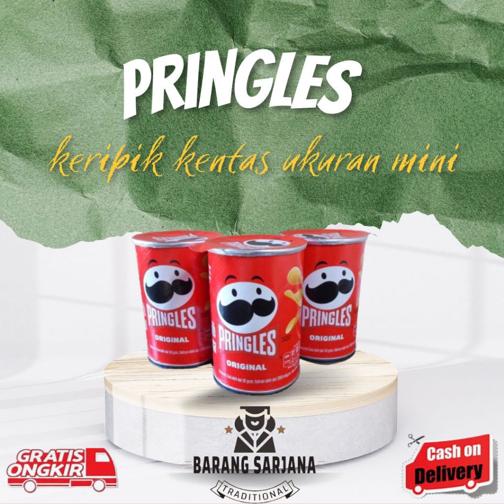 

pringles keripik kentang ukuran mini rasa original murah snack wafer biskuit makanan ringan