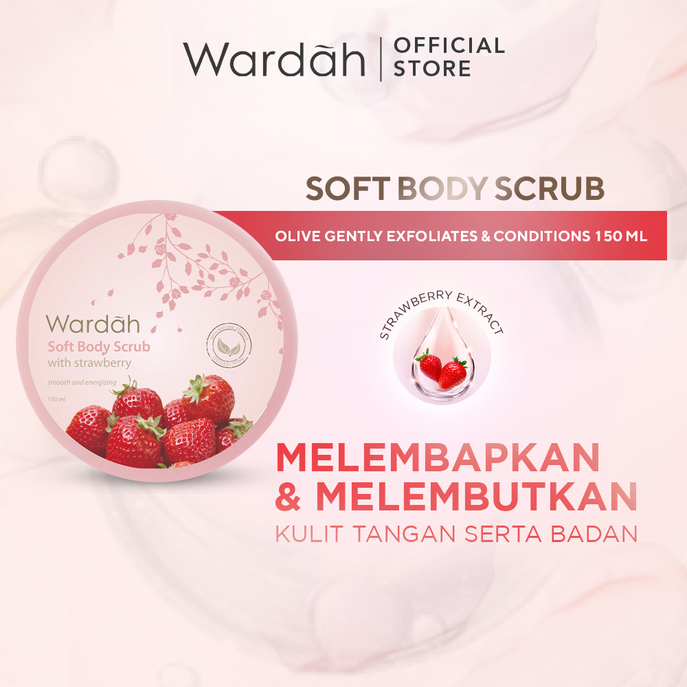 Wardah Soft Body Scrub 150 ml - Scrub Badan Melembabkan - Dilengkapi dengan Olive Oil yang dapat Men