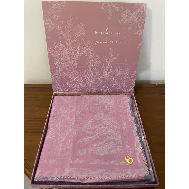 Buttonscarves El Mar Minorca Voal Square - pinky sky