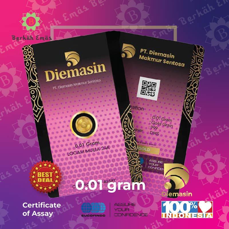Emas 24k 0,01 gram Diemasin nano micro gold
