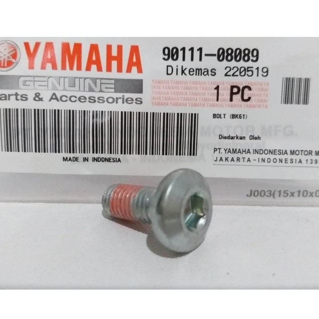 BOLT, BAUT PIRINGAN CAKRAM YAMAHA R15 V3 VIXION R XSR MT15 ORI YGP ASLI / 90111-08089