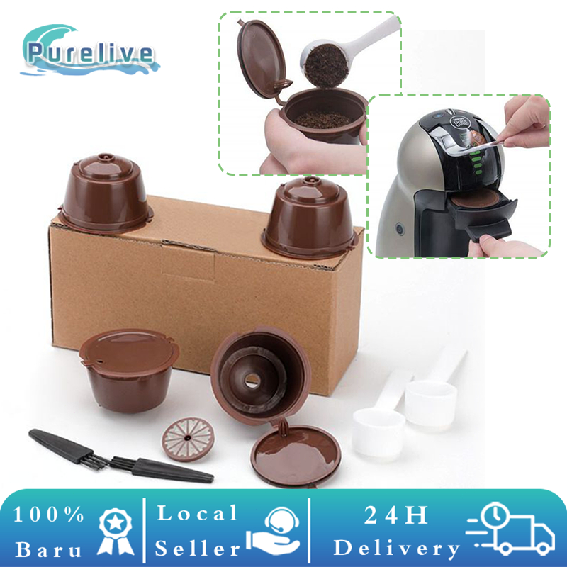 8pcs/set Refillable Capsule Reuseable Capsule kopi Kapsul Kosong Plastik Filter Pod