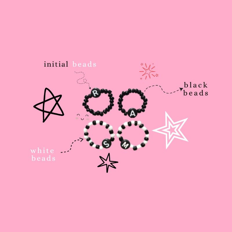 cincin huruf/cincin manik huruf/cincin abjad/cincin couple