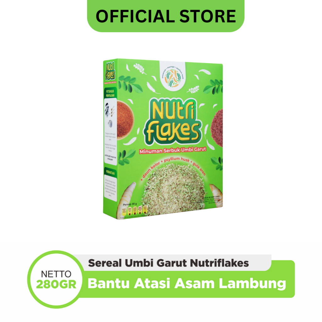 

Madre Nutriflakes Sereal Umbi Garut Asli Solusi Asam Lambung Maag dan Gerd Kronis