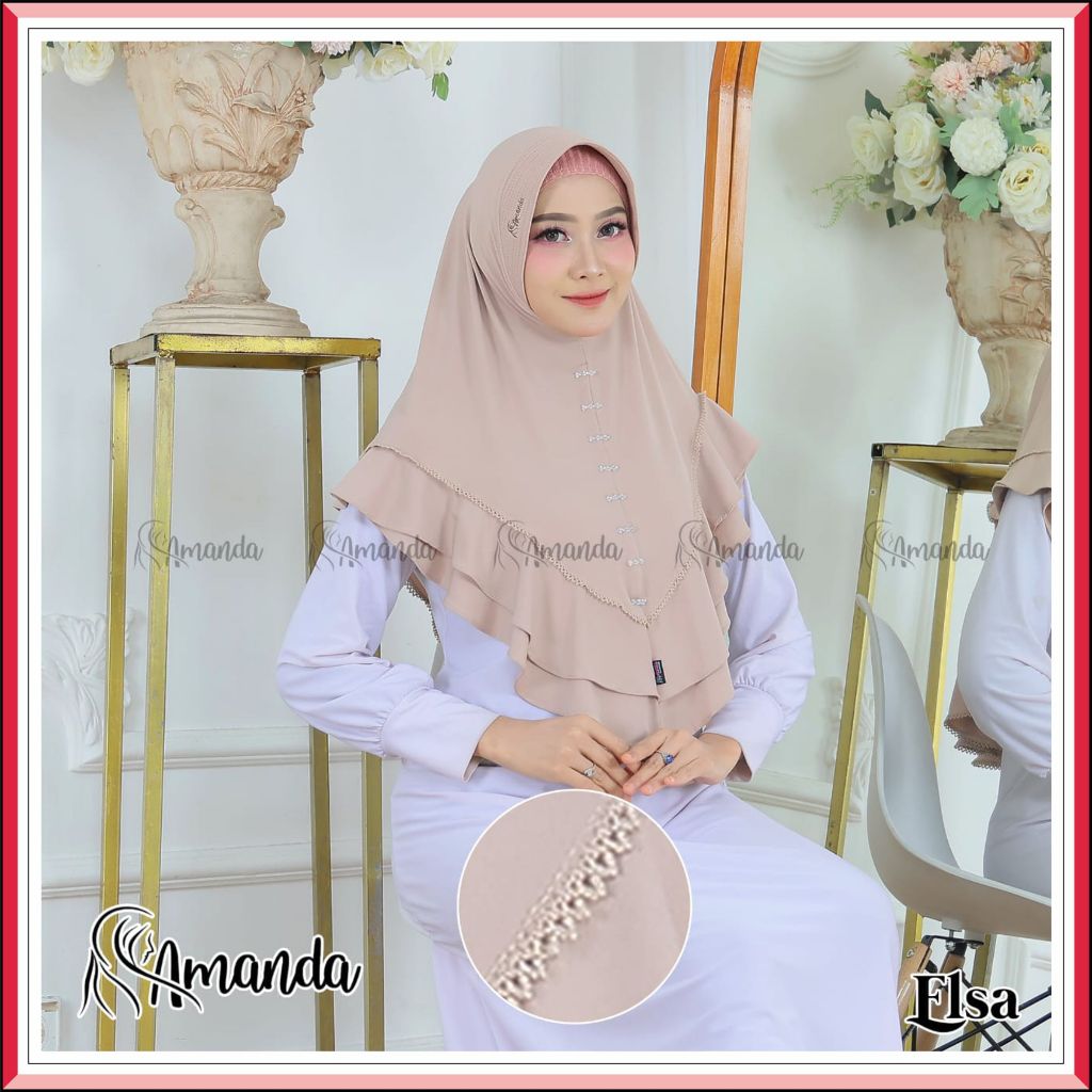 AMANDA - HIJAB INSTAN RENDA ELSA JERSEY IMPORT | Hijab Sport Nutup Dada Kualitas Premium