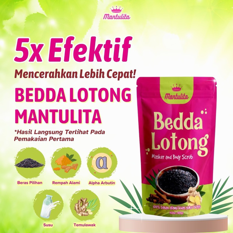 kemasan reject - bedda lotong / bedak lottong lulur rempah mantulita (promooo harga miring)