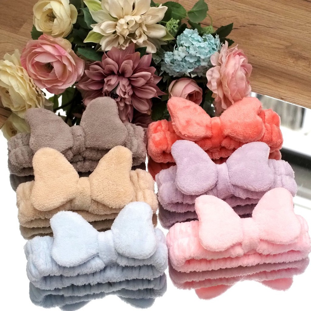 Bandana Mandi / Bandana Pita Handuk Halus Lembut Polos / Bando Masker