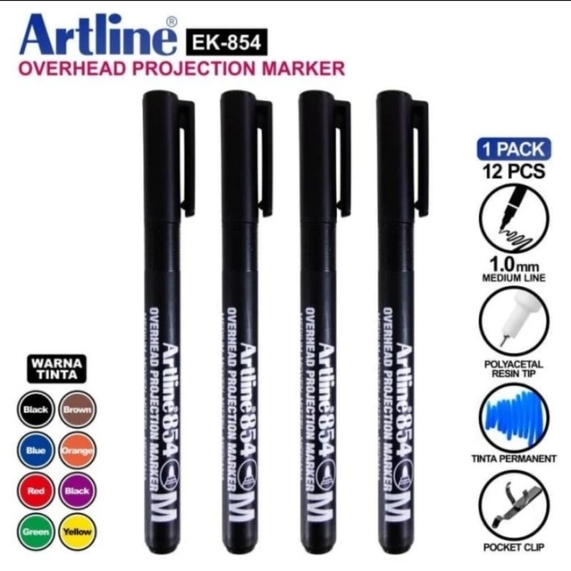 

Pulpen Spidol OHP OPF OPM Artline Over Head Projector Permanent Marker Pen
