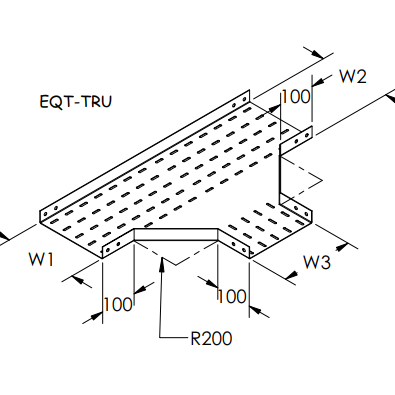 Cable Tray Tee/Kabel Tray Tee/Cable Tee Tray Galvanis 100x100 Hotdip Plat 1.2 Material SPHC