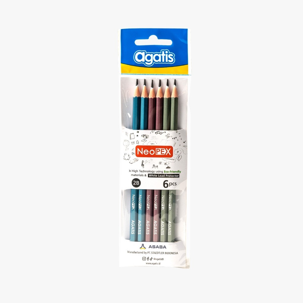 

Agatis Neopex - Pensil Tulis Metalic 2B Set Isi 6pcs