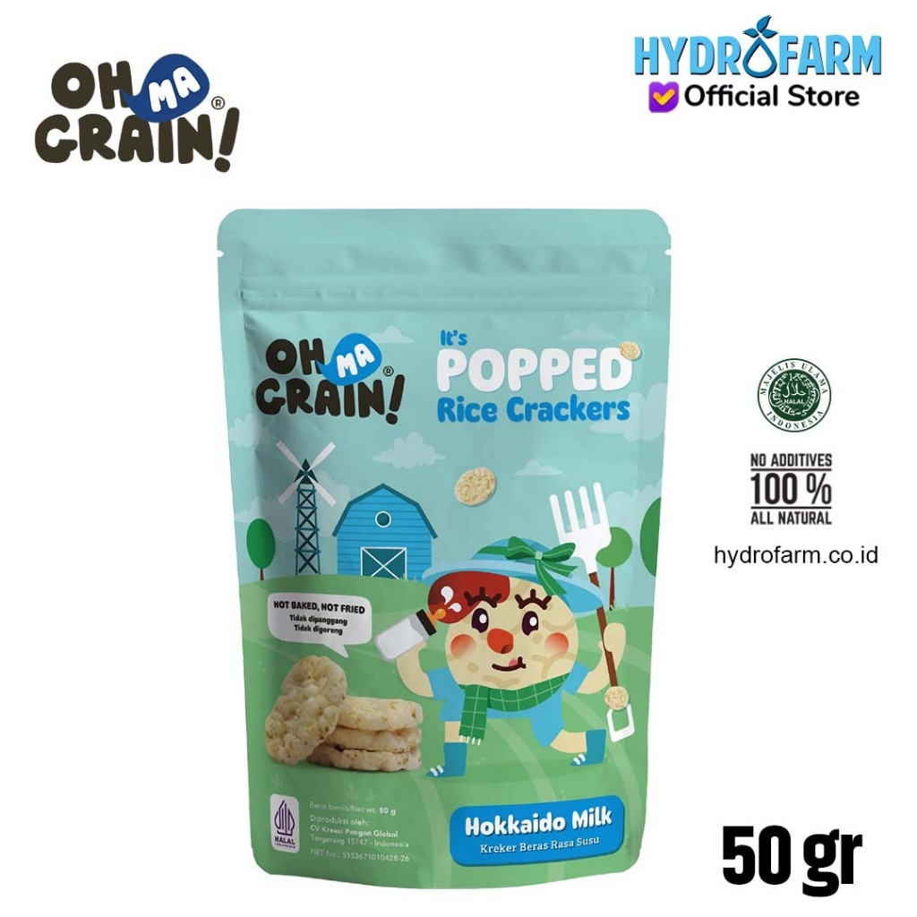 

Oh Ma Grain! - Popped Rice Crackers / Keripik Beras (Hokaido Milk)