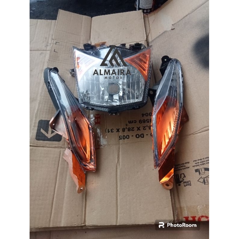 REFLEKTOR LAMPU DEPAN BEAT FI 2013-2015 OREN CUSTOM
