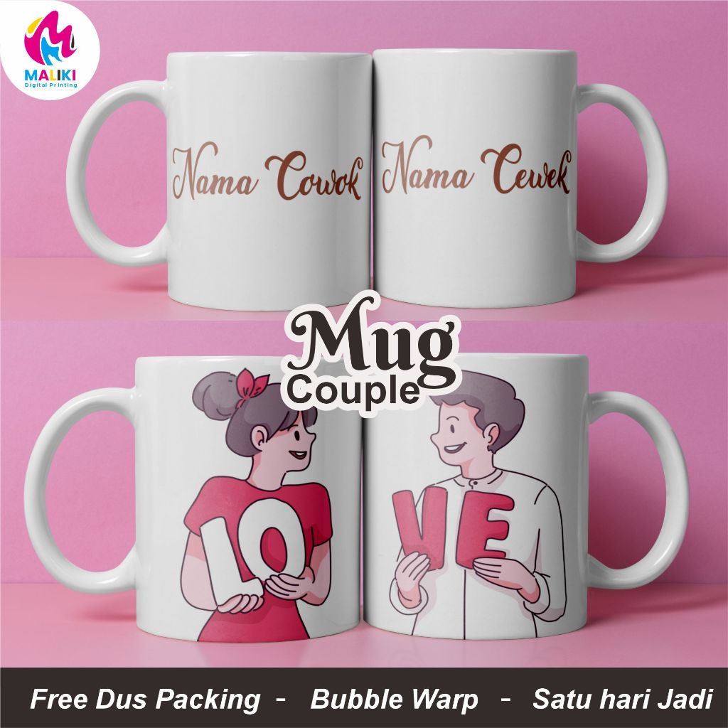 Mug Couple gelas lucu - Satu Hari Jadi