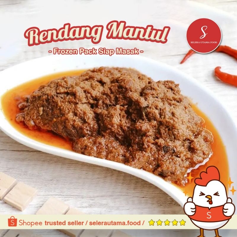 

Rendang Sapi Mantul Kaya Rempah 350gram sudah dengan bumbu - Frozen Pack - Siap Masak