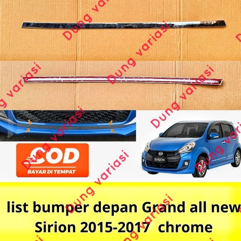 list bumper depan grand all new sirion chrome 2015,2016,2017