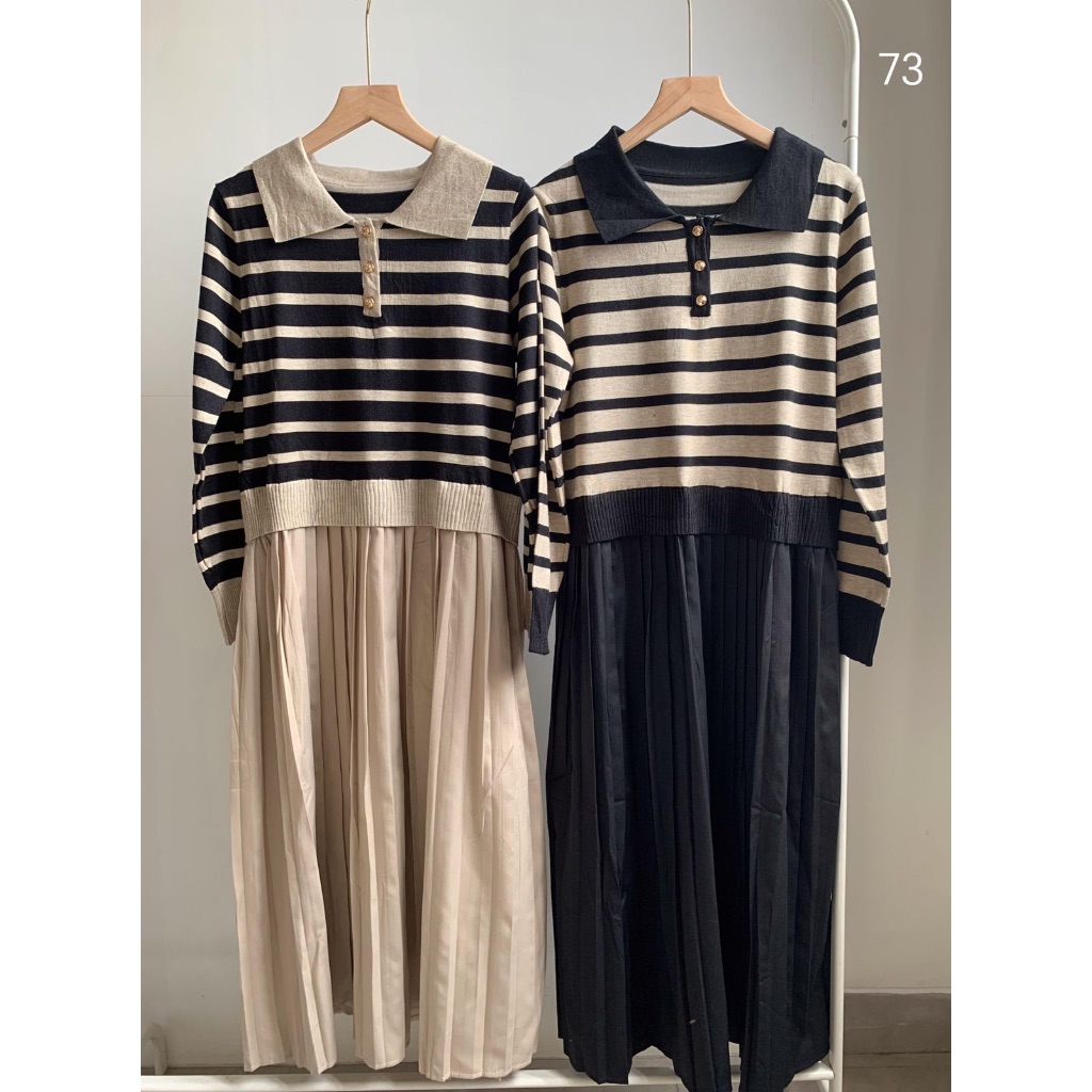 Hprojects - Minhee Stripe Midi Dress Knit