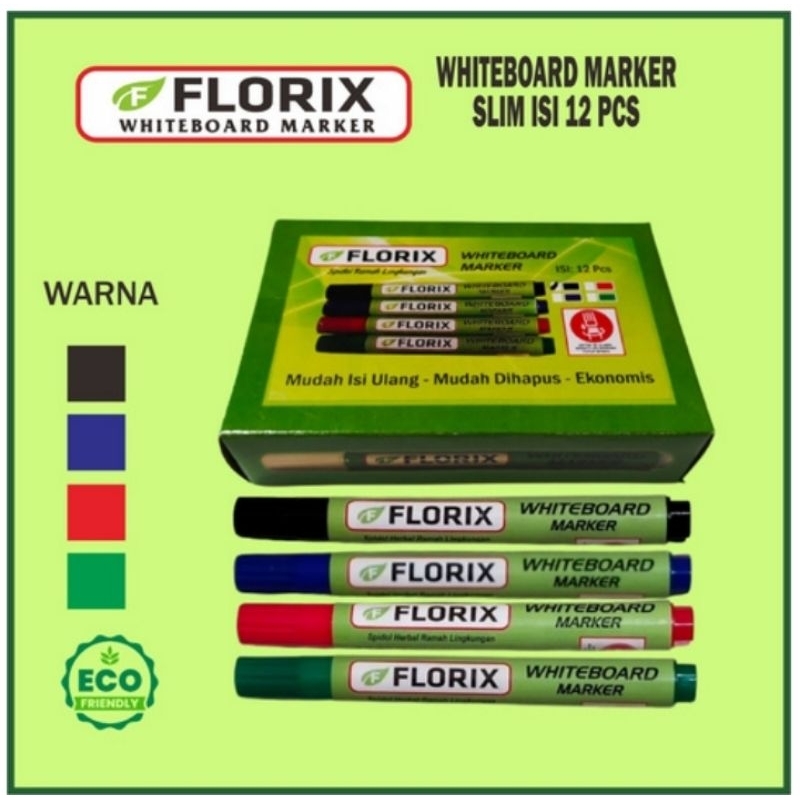 

Spidol Whiteboard Florix Slim Mode Isi 12 TIDAK BAU - Spidol Florix Spidol Warna