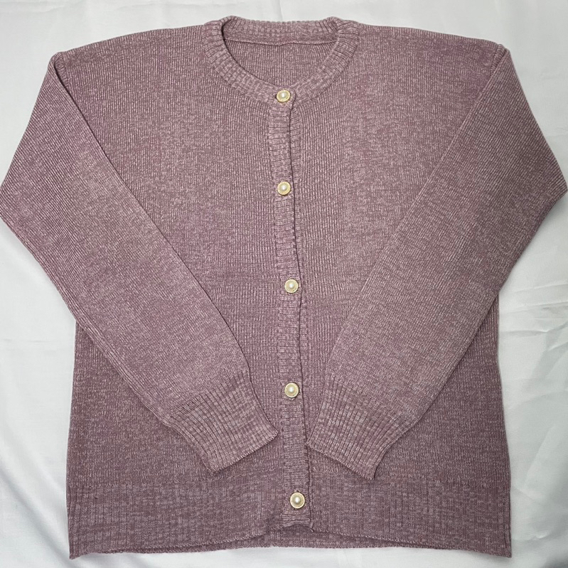 AslahStyle - Giselle Dusty Purple / Atasan Wanita / Knitwear Kancing Cantik