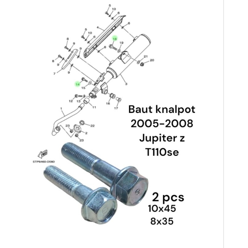 baut knalpot yamaha jupiter z 2005-2008 T110SE