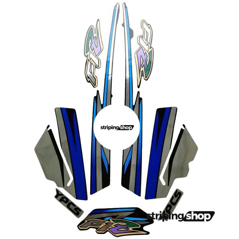striping yamaha fizr fiz r f1 zr 1996 1997 bahan crome biru standar