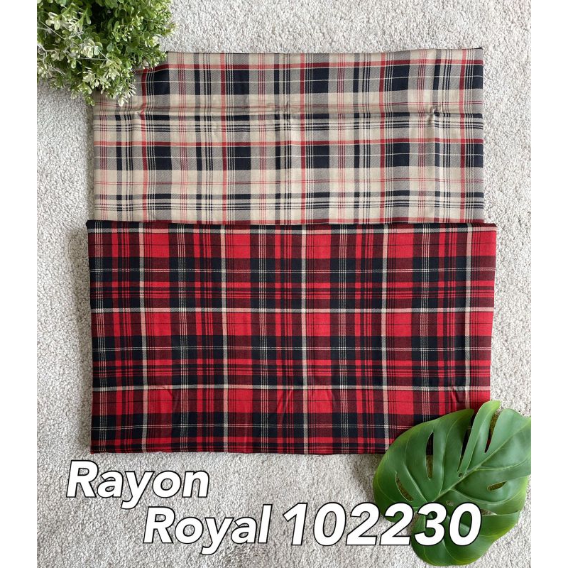 Kain Uk 0,5 Meter Katun Rayon Premium Motif Kotak Rayon Royal 102230 Gamis,Dress,Blouse,Kulot,Tunik,