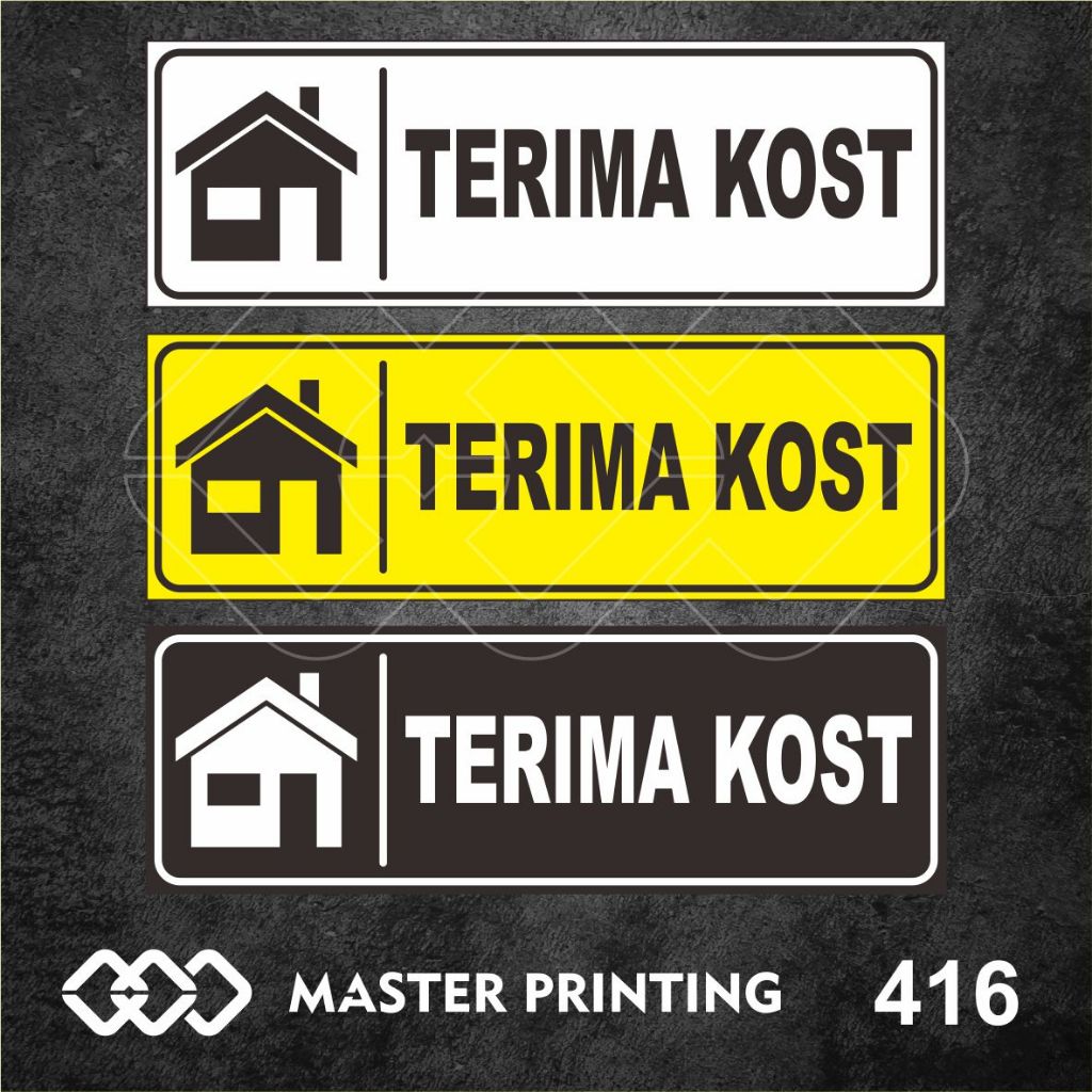 

416 - Stiker Terima Kost, Sticker Vinyl, Premium, Tahan Air, Termurah, dan Bisa Custom