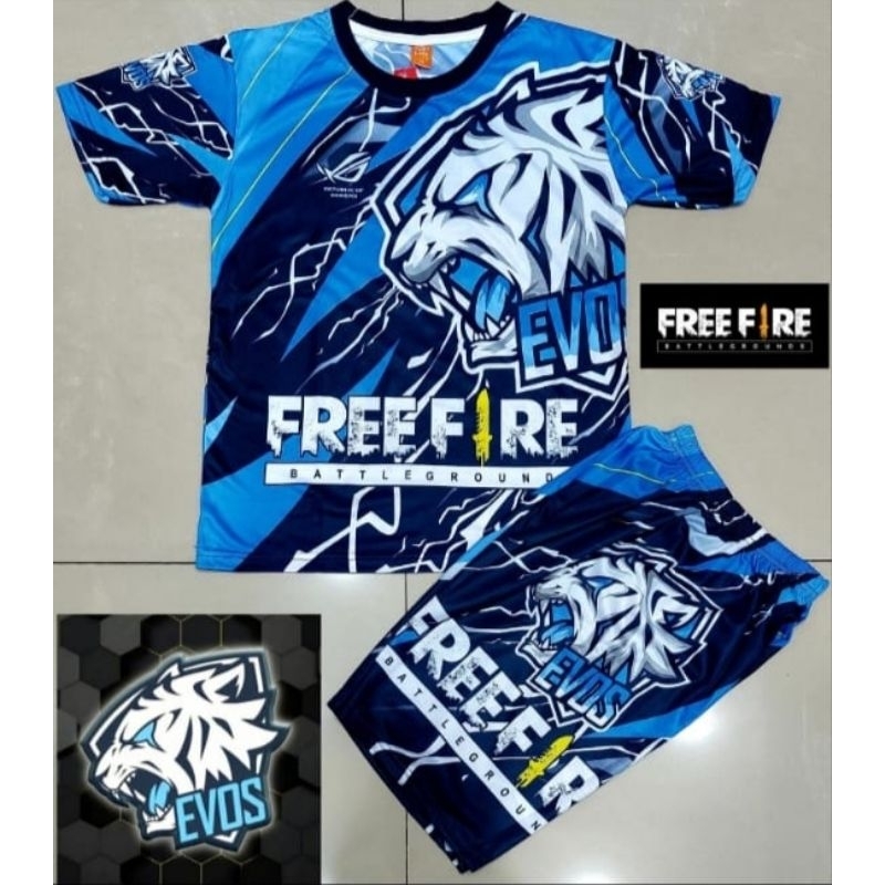 BAJU ANAK GAMBAR EVOS FREE FIRE/SETELAN ANAK GAMBAR EVOS FREE FIRE/BAJU ANAK LAKI LAKI GAMBAR EVOS F