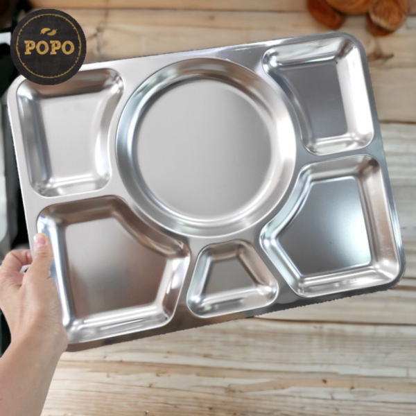 

Dijual Piring Makan Sekat Stainless Food Mesh Tray Nampan Skat Kotak Persegi Limited