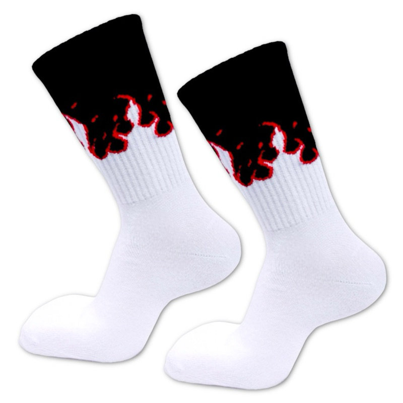 Kaos kaki oldschool motif api putih / kaos kaki motif no322