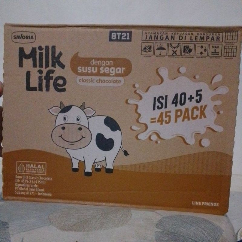 

susu kotak milk life 115ml isi 45pcs/kotak