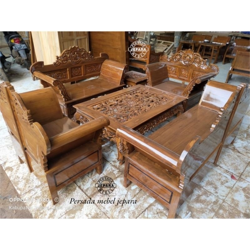 Kursi tamu madura matahari / Kursi tamu madura / Kursi madura / Kursi tamu ukir jati jepara / Kursi 