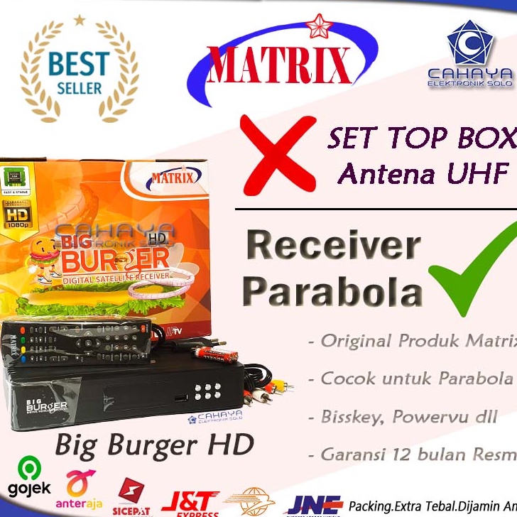 Tingkatkan Koneksi Tingkatkan Hidup Receiver PARABOLA Matrix Burger HD Mpeg4 FTA Powervu Bisskey And