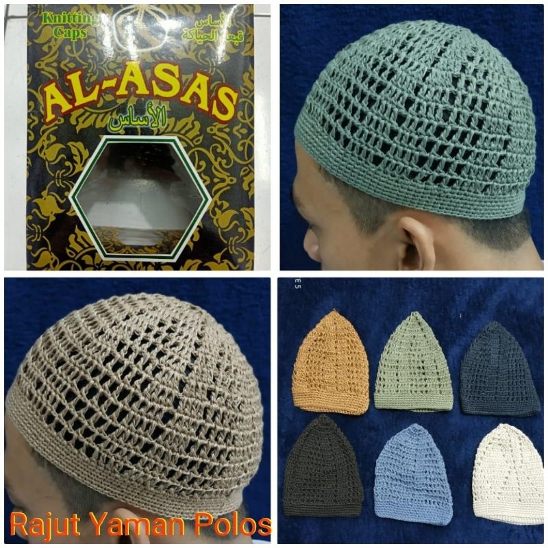 peci rajut yaman polos kopiah rajut yaman polos songkok yaman polos