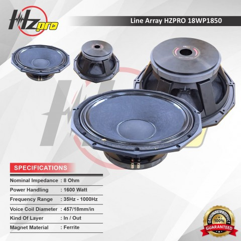 SPEAKER KOMPONEN HZ PRO 18WP1850 ORIGINAL (18INCH)