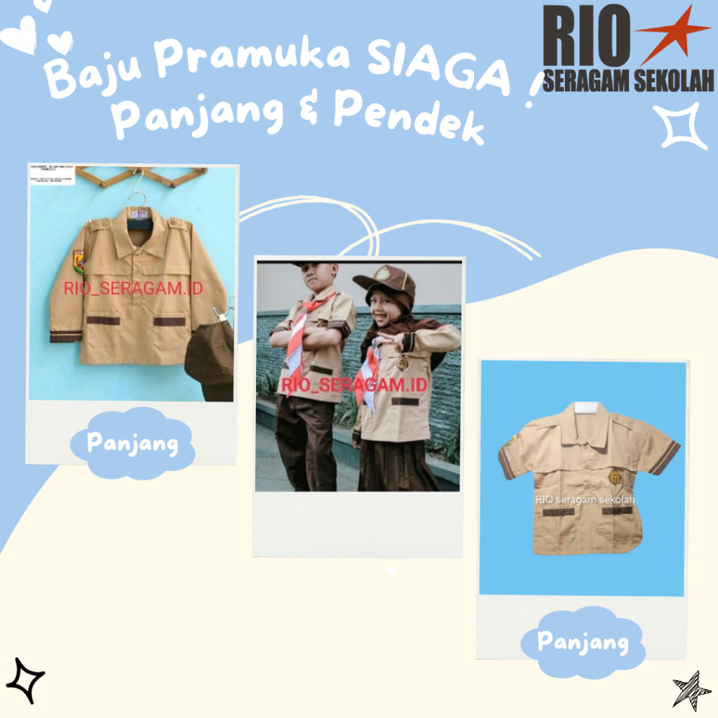 RIO SERAGAM SEKOLAH SD, BAJU PRAMUKA, SD, PRAMUKA, SERAGAM SEKOLAH, BAJU PRAMUKA SD ANAK PEREMPUAN