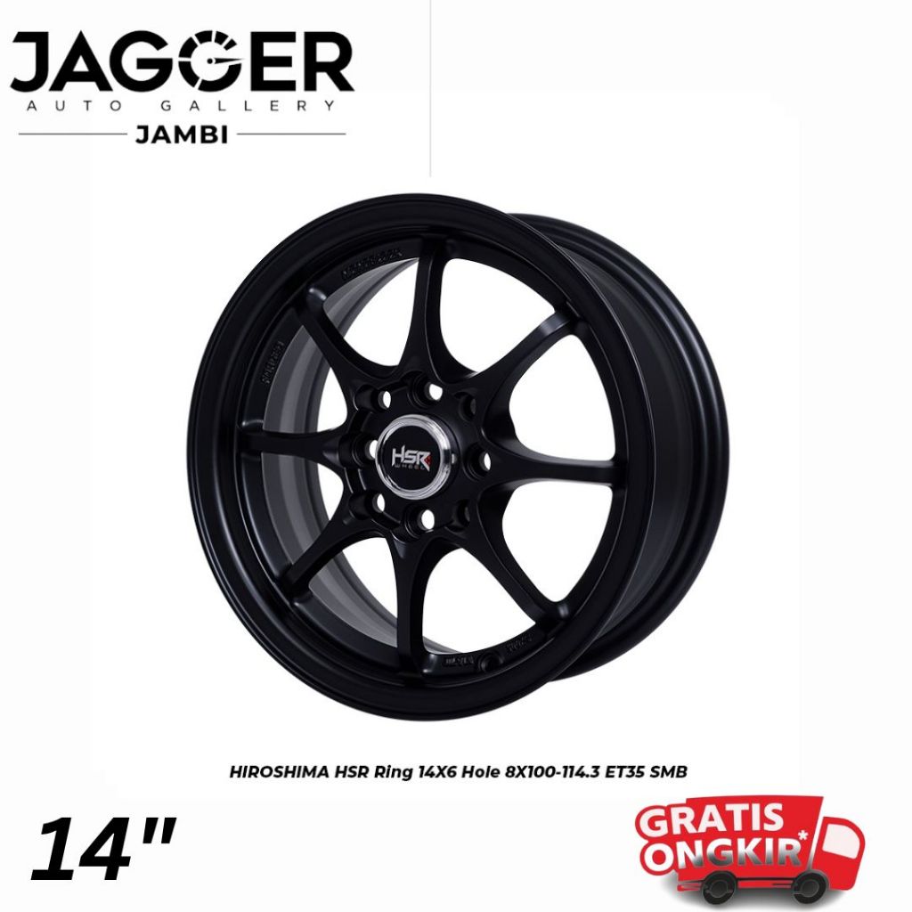 velg avanza xenia brio ayla sigra Ring 14 hsr HIROSHIMA semi mat black