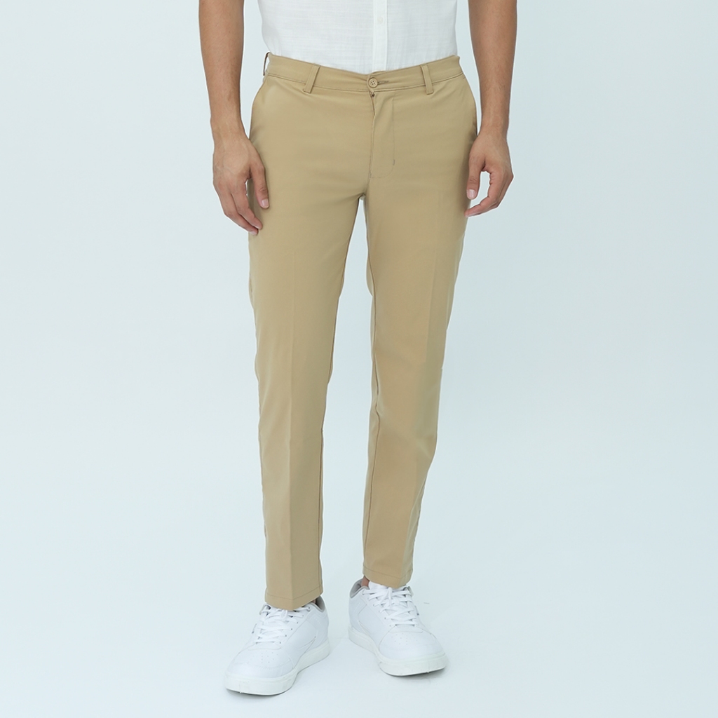 Johnwin - Celana Formal Sigma Ankle Pants - Celana Panjang Pria - Bahan Katun Polyester - Slim Fit -